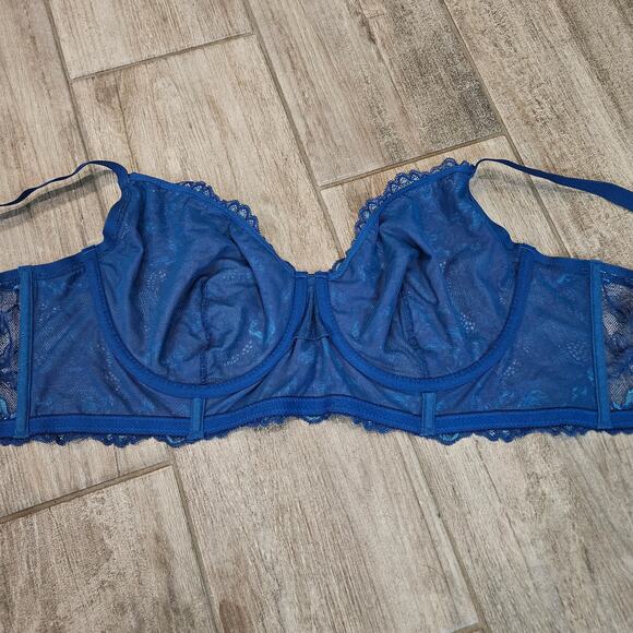 Torrid Curve Longline Lace Unlined Underwire Bra Womens 3 NWT Blue Lace Feminine - Picture 6 of 10